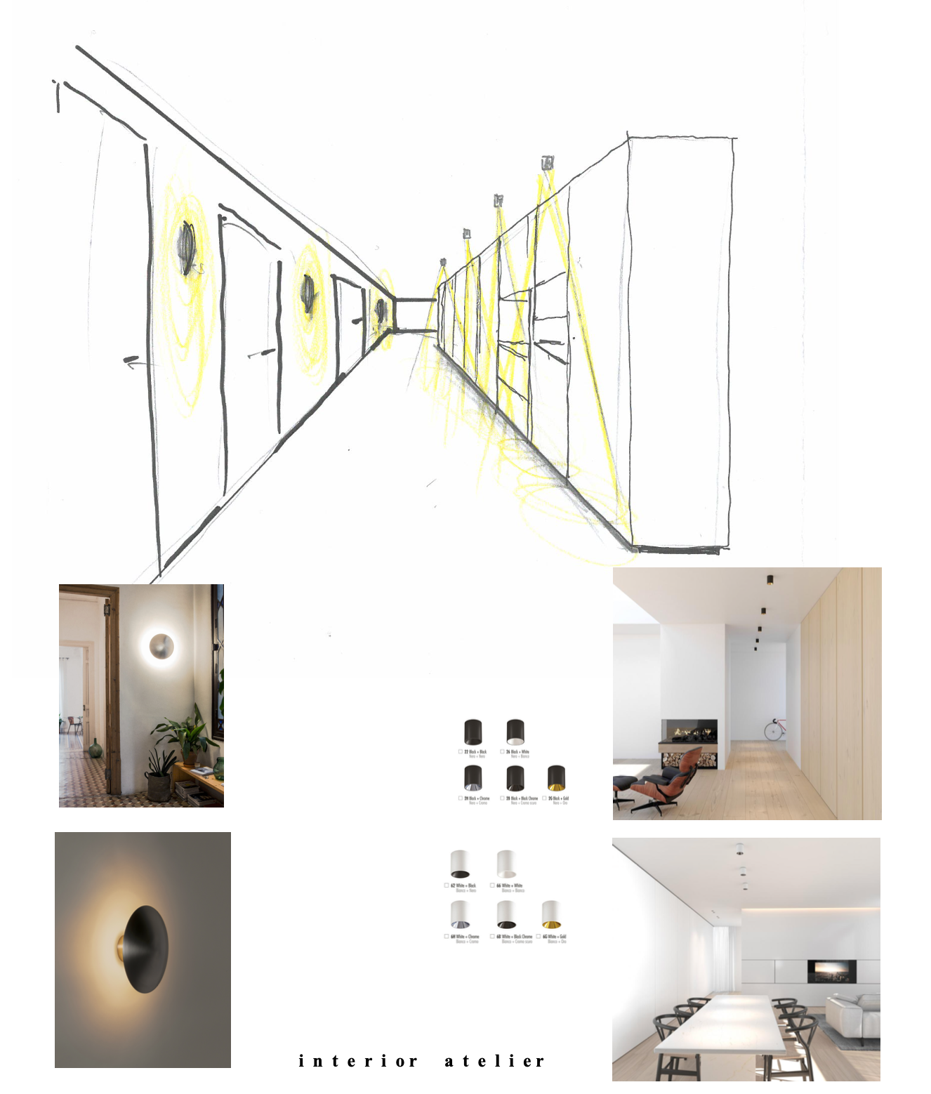 Skizze von Raumplanung und Lichtplanung von Sert Interior Atelier